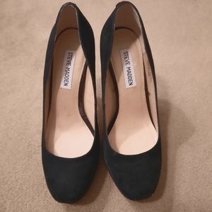 Steve Madden Black Suede Platform Shoes Size 7.5